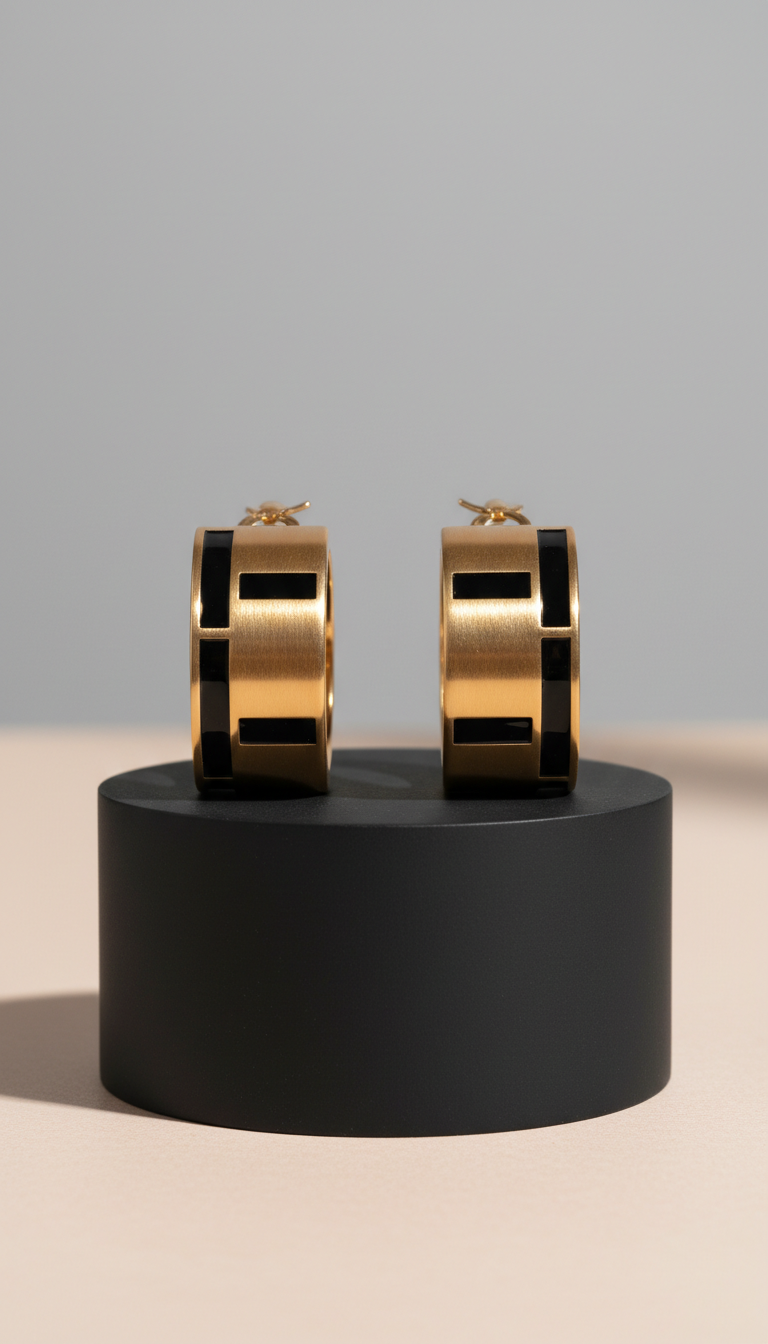 Charcoal Enamel Signet Ring